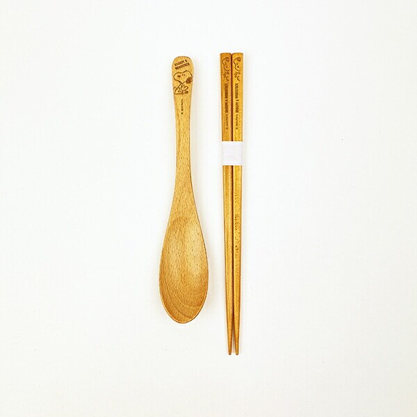 スヌーピー ウッドストック カトラリーセット(木の箸＆スプーン) 食器 SNOOPY