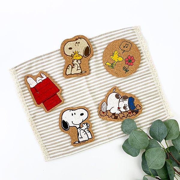 スヌーピー ダイカット コースター スヌーピー ＆ ウッドストック キッチン インテリア 日本製