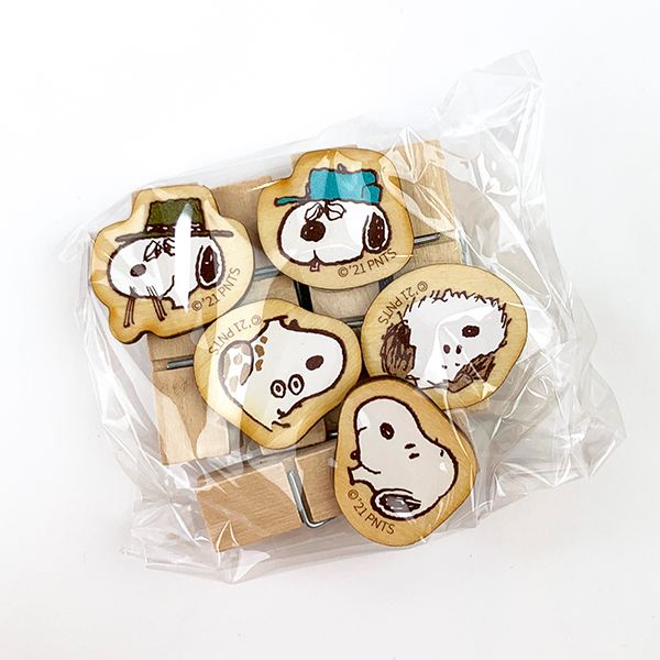 スヌーピー ウッドピンチセット 缶ケース付き ビーグルブラザーズ ピンチ メモ挟み 日本製