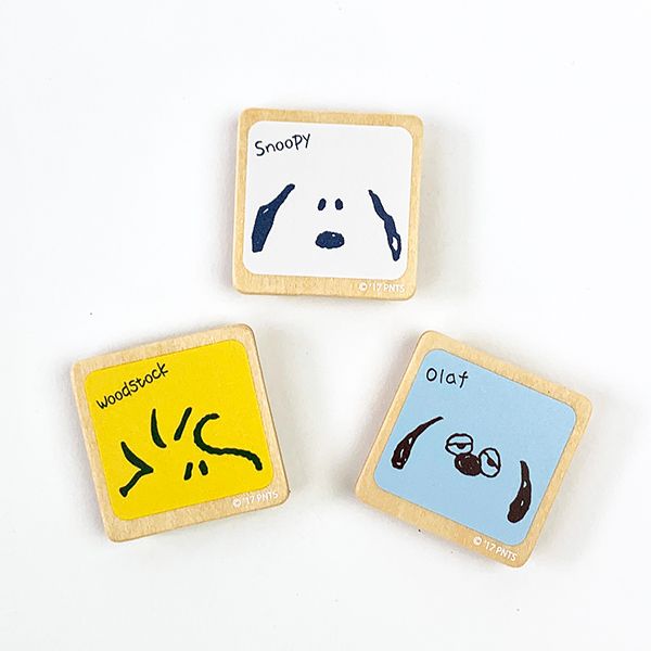 スヌーピー マグネット 3個セット スクエア フェイス 磁石 インテリア キッチン 日本製