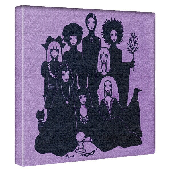 内藤ルネ キャンバスアート 八人の魔女の肖像 インテリア アートパネル