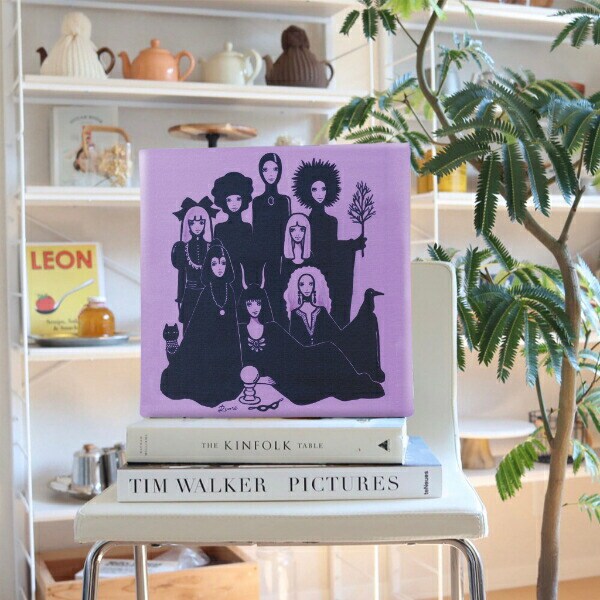 内藤ルネ キャンバスアート 八人の魔女の肖像 インテリア アートパネル