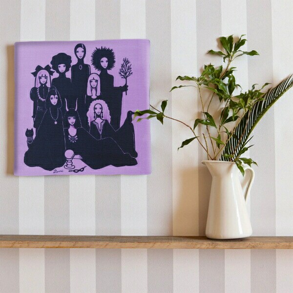 内藤ルネ キャンバスアート 八人の魔女の肖像 インテリア アートパネル