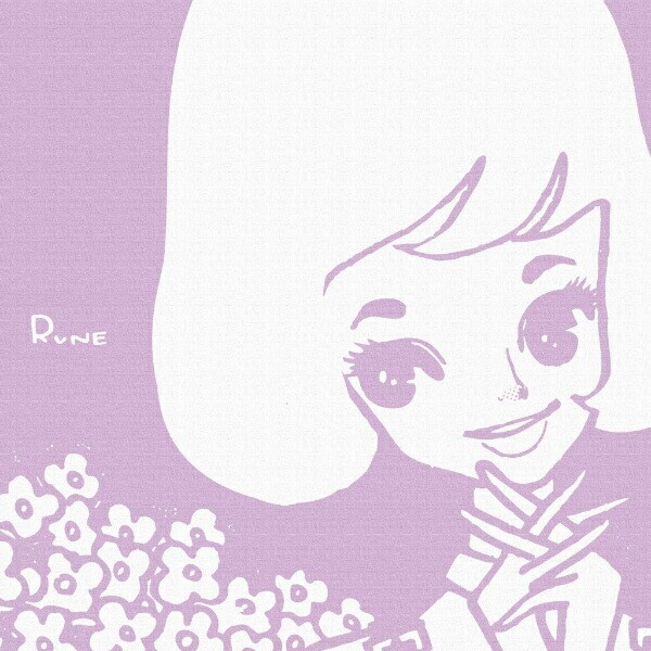 内藤ルネ キャンバスアート お花に囲まれて インテリア アートパネル