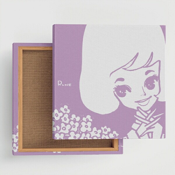 内藤ルネ キャンバスアート お花に囲まれて インテリア アートパネル