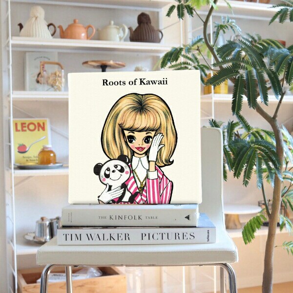 内藤ルネ キャンバスアート ルネガール＆ルネパンダ インテリア アートパネル