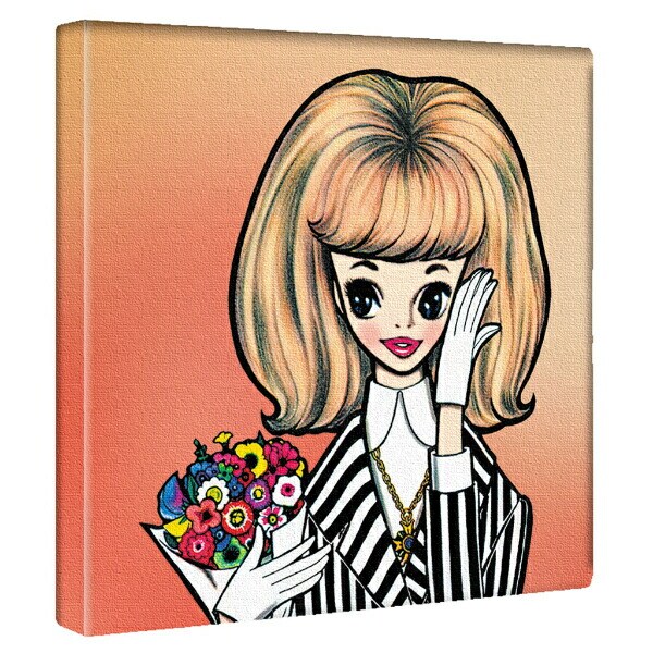 内藤ルネ キャンバスアート ルネガール＜こんにちは！マドモアゼル＞ インテリア アートパネル