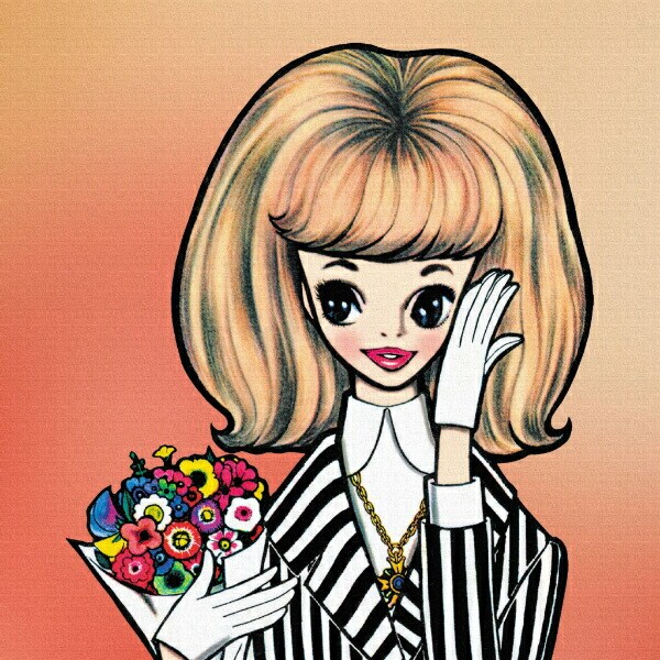 内藤ルネ キャンバスアート ルネガール＜こんにちは！マドモアゼル＞ インテリア アートパネル