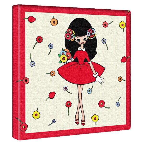 内藤ルネ キャンバスアート 赤い服の少女 インテリア アートパネル