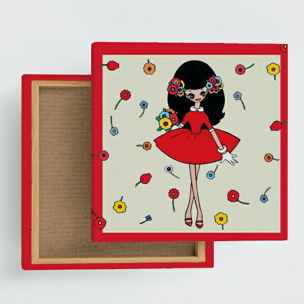 内藤ルネ キャンバスアート 赤い服の少女 インテリア アートパネル