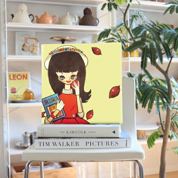 内藤ルネ キャンバスアート 銀のはなびら インテリア アートパネル