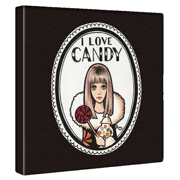 内藤ルネ キャンバスアート I LOVE CANDY インテリア アートパネル