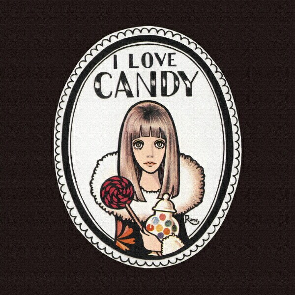 内藤ルネ キャンバスアート I LOVE CANDY インテリア アートパネル
