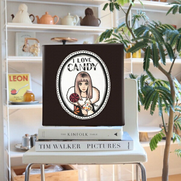 内藤ルネ キャンバスアート I LOVE CANDY インテリア アートパネル
