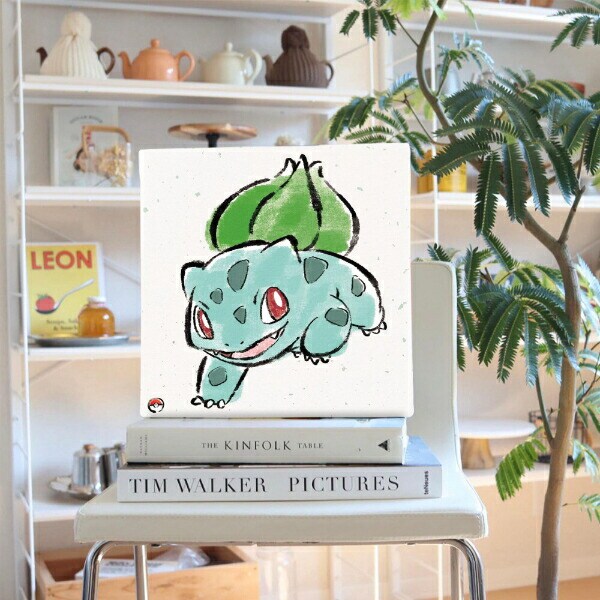 ポケットモンスター フシギダネ アートパネル 筆書き インテリア ポケモン 日本製
