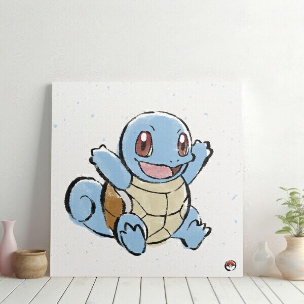 ポケットモンスター ゼニガメ アートパネル 筆書き インテリア ポケモン 日本製