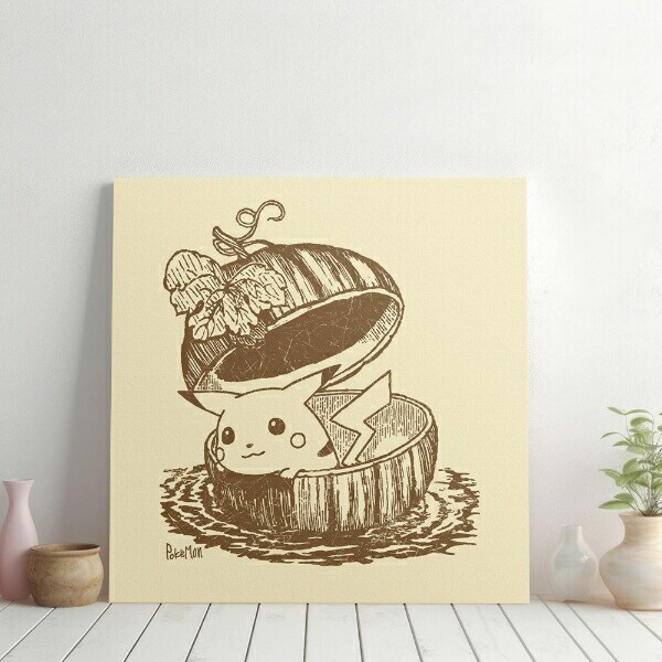 ポケットモンスター ピカチュウ アートパネル セピア インテリア ポケモン 日本製