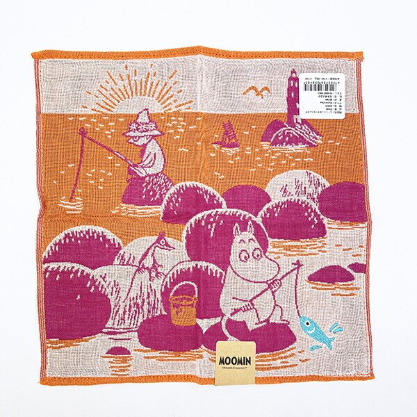 ムーミン 魚釣り 三重ガーゼハンカチ MOOMIN