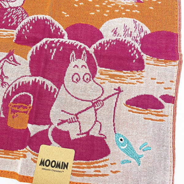ムーミン 魚釣り 三重ガーゼハンカチ MOOMIN