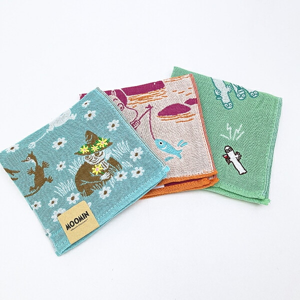 ムーミン 魚釣り 三重ガーゼハンカチ MOOMIN