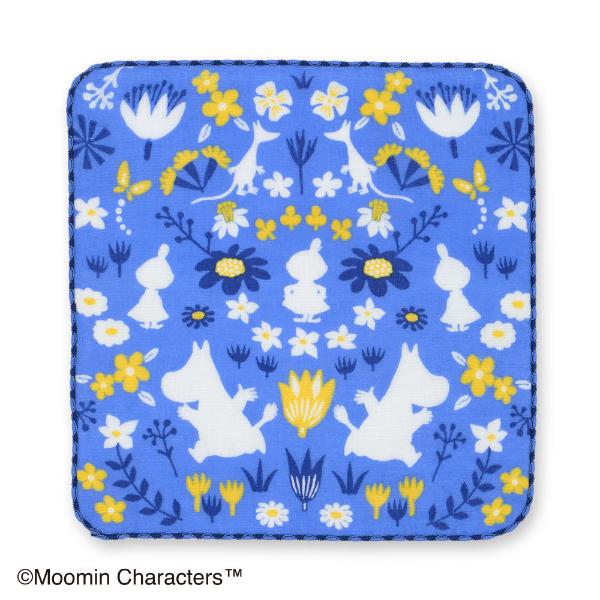 ムーミン MOOMIN ハンカチーフ ブルー タオル シルエット 日本製