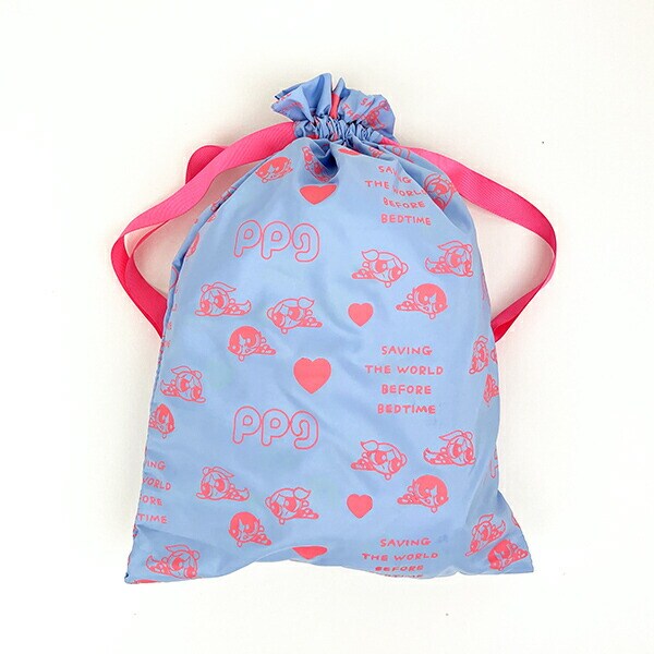 パワーパフガールズ 巾着ポーチ サックス 小物入れ コスメ ポーチ