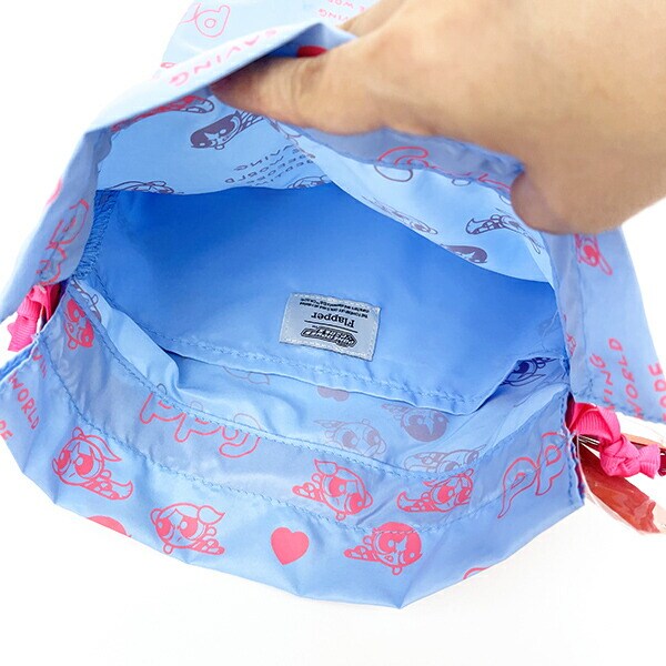 パワーパフガールズ 巾着ポーチ サックス 小物入れ コスメ ポーチ