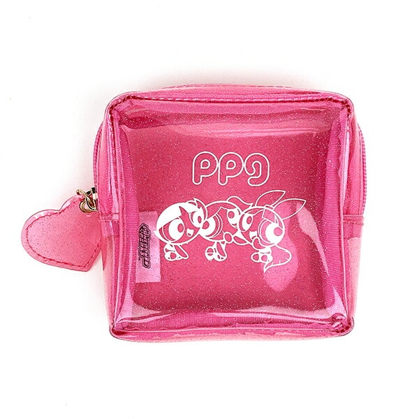 パワーパフガールズ PVCスクエアポーチ ピンク 小物入れ コスメ ポーチ