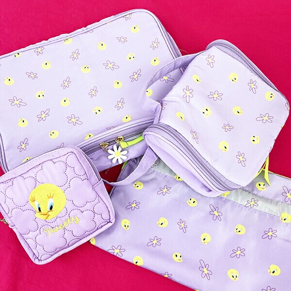 ルーニーテューンズ トゥイーティー 総柄ウェアケース パープル トラベルグッズ 旅行 Flapper