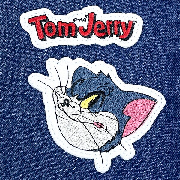 トムとジェリー デニムアップリケ トム 巾着ポーチ 小物入れ