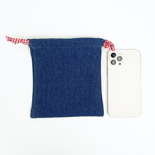 トムとジェリー デニムアップリケ トム 巾着ポーチ 小物入れ
