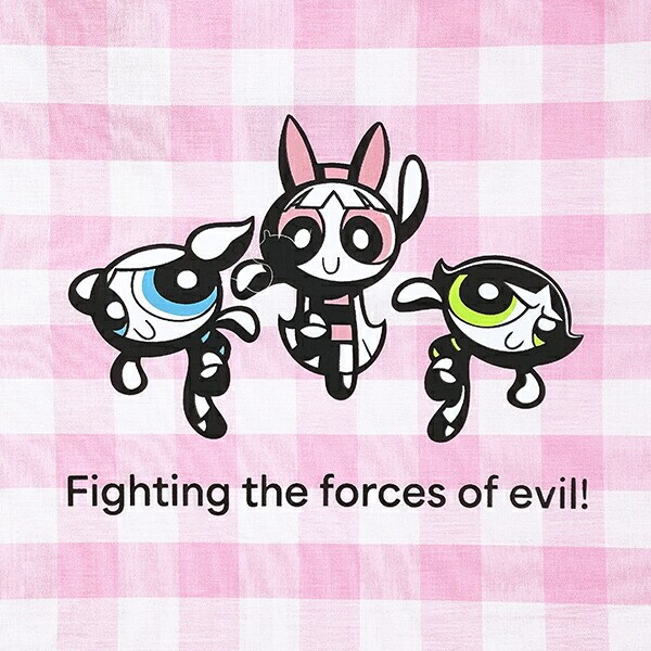 パワーパフガールズ ギンガムチェックトートバッグ ピンク パワパフ