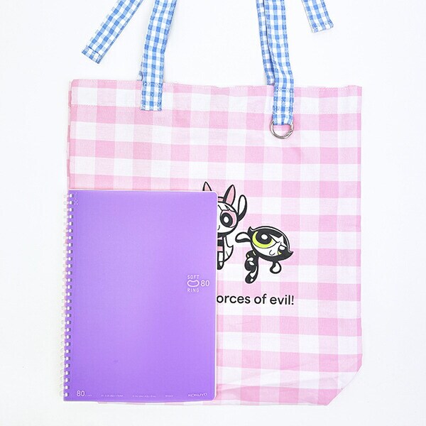 パワーパフガールズ ギンガムチェックトートバッグ ピンク パワパフ