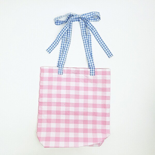 パワーパフガールズ ギンガムチェックトートバッグ ピンク パワパフ