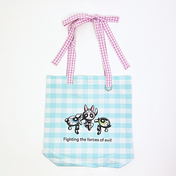 パワーパフガールズ ギンガムチェックトートバッグ サックス パワパフ