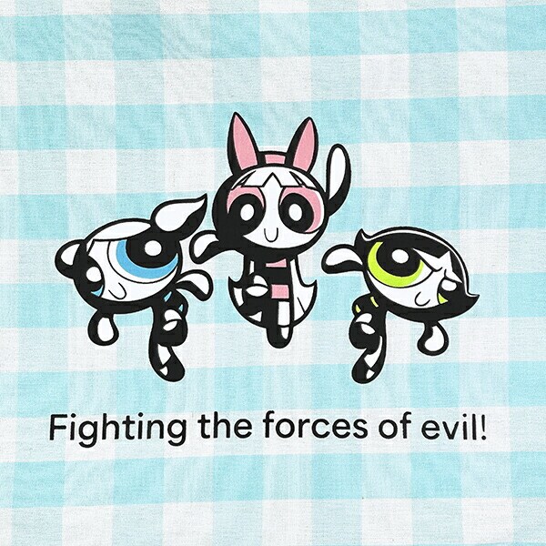 パワーパフガールズ ギンガムチェックトートバッグ サックス パワパフ