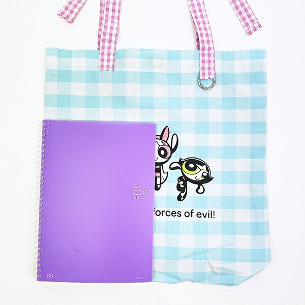 パワーパフガールズ ギンガムチェックトートバッグ サックス パワパフ