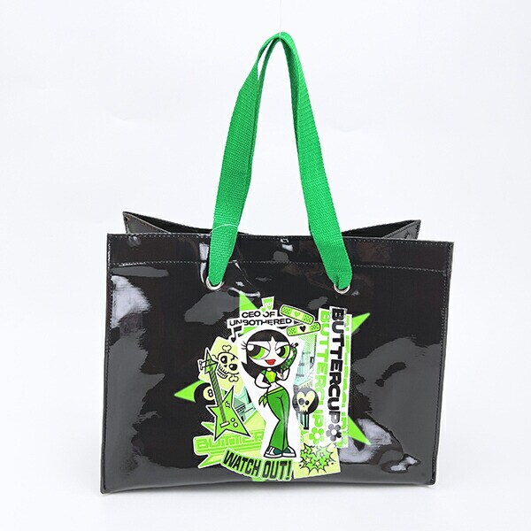 パワーパフガールズ バターカップ ショッパートートバッグ (ブラック) パワパフ