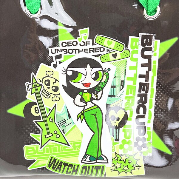 パワーパフガールズ バターカップ ショッパートートバッグ (ブラック) パワパフ