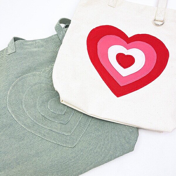 パワーパフガールズ ビッグハートワッペントートバッグ アイボリー パワパフ