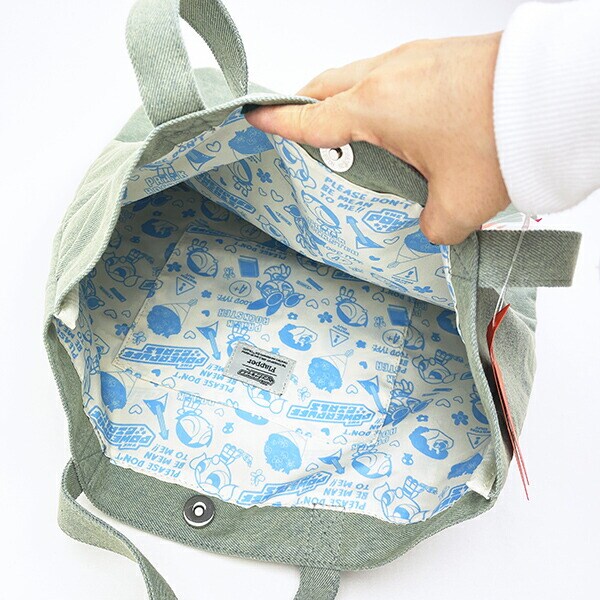 パワーパフガールズ ビッグハートワッペントートバッグ サックス パワパフ