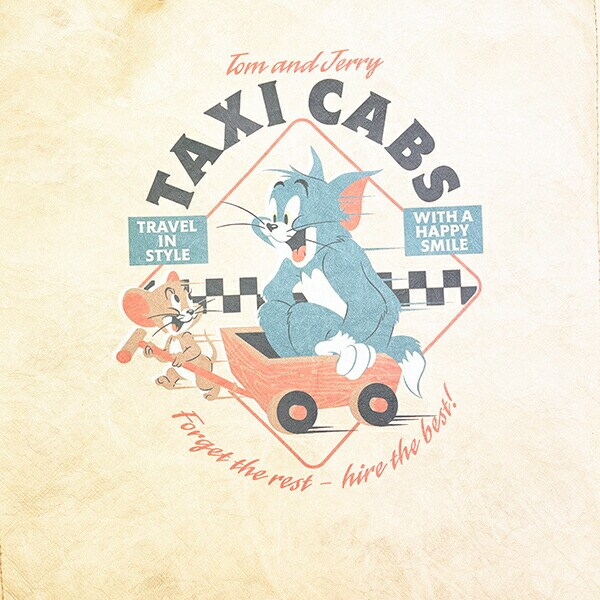 トムとジェリー レトロポスター トートバッグ ベージュ