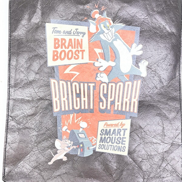 トムとジェリー レトロポスター トートバッグ ブラック