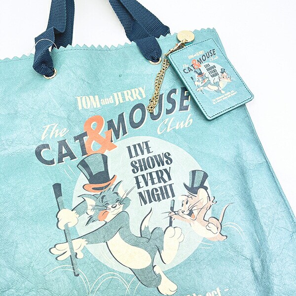 トムとジェリー レトロポスター トートバッグ ターコイズ