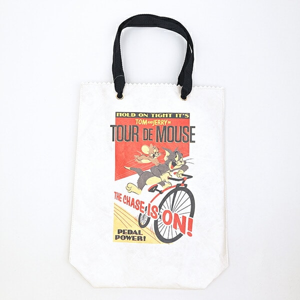 トムとジェリー レトロポスター トートバッグ ホワイト