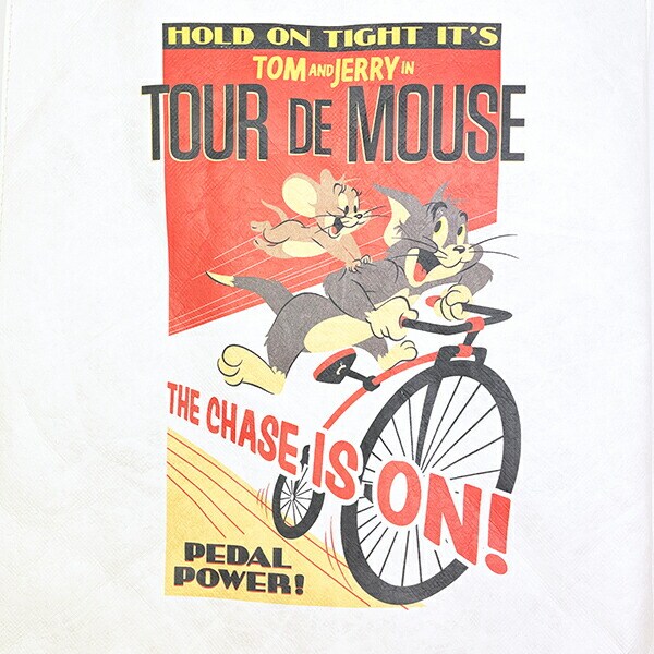 トムとジェリー レトロポスター トートバッグ ホワイト