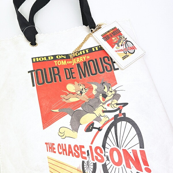 トムとジェリー レトロポスター トートバッグ ホワイト