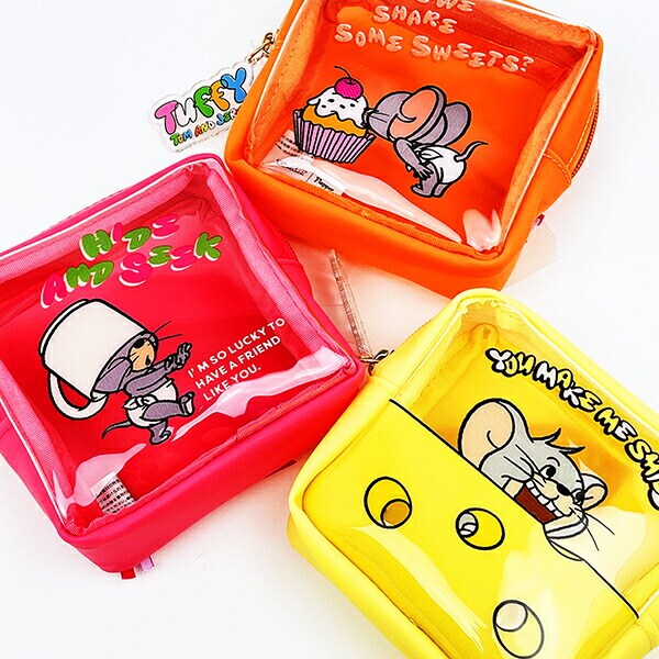トムとジェリー タフィー PVCポーチ イエロー トムジェリ