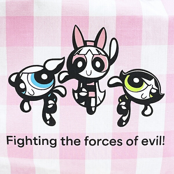 パワーパフガールズ ギンガムチェックポーチ ピンク パワパフ