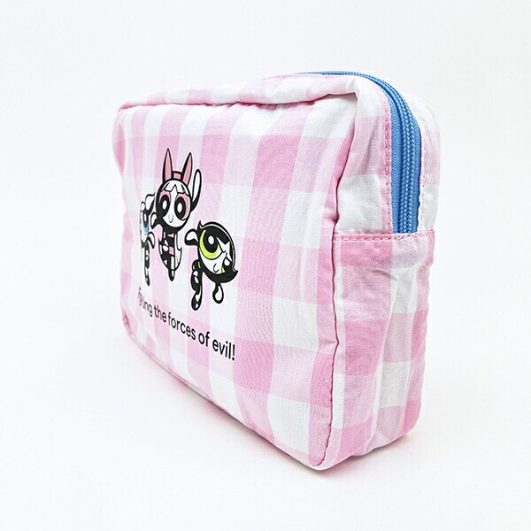 パワーパフガールズ ギンガムチェックポーチ ピンク パワパフ
